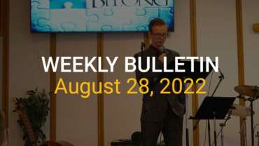 Weekly Bulletin August 28, 2022